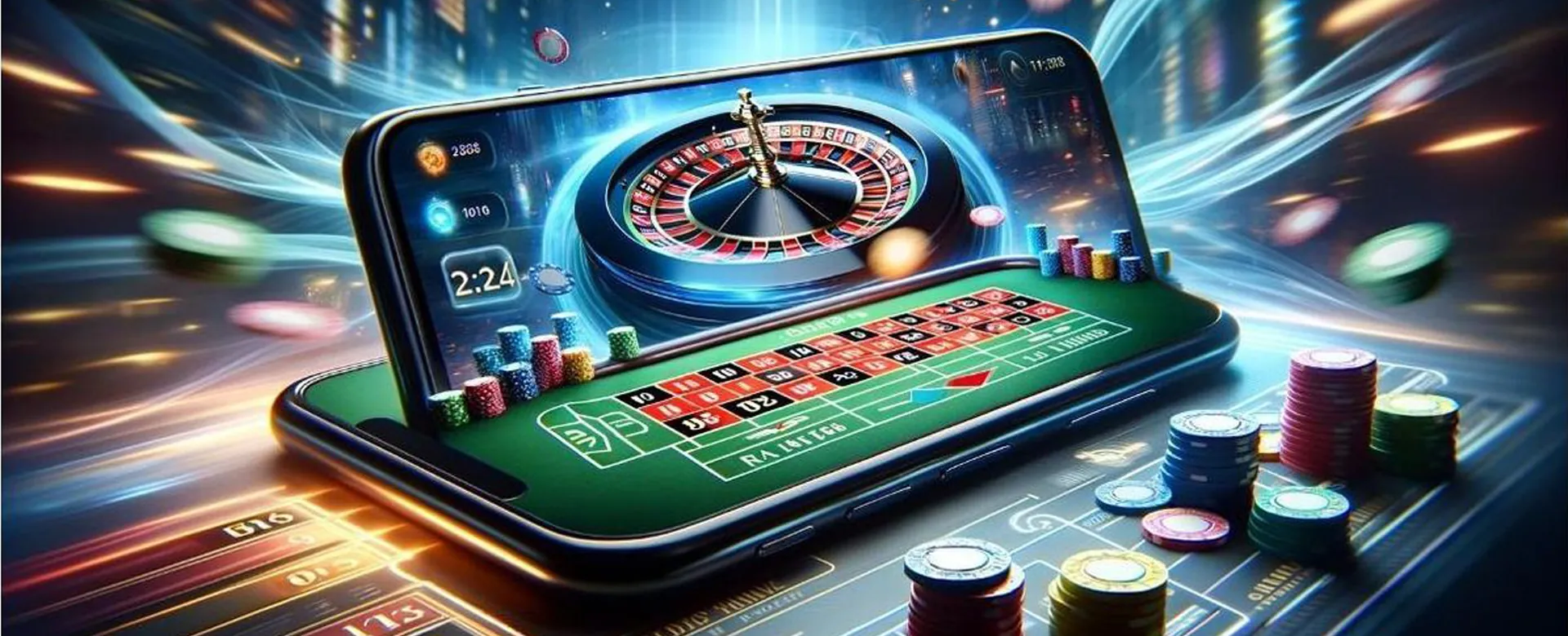 Dynamic background showing thrilling casino games